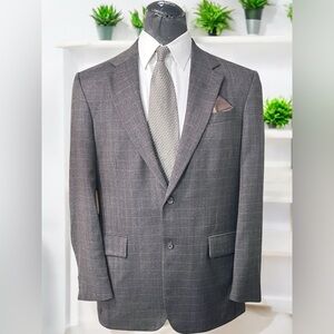 Oscar de la Renta Charcoal Blazer Houndstooth 44L